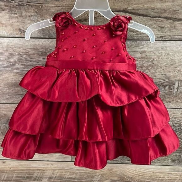 CINDERELLA Girls Baby Christmas Holiday 2 piece Red Dress with Bloomers Size 6M - Picture 1 of 6